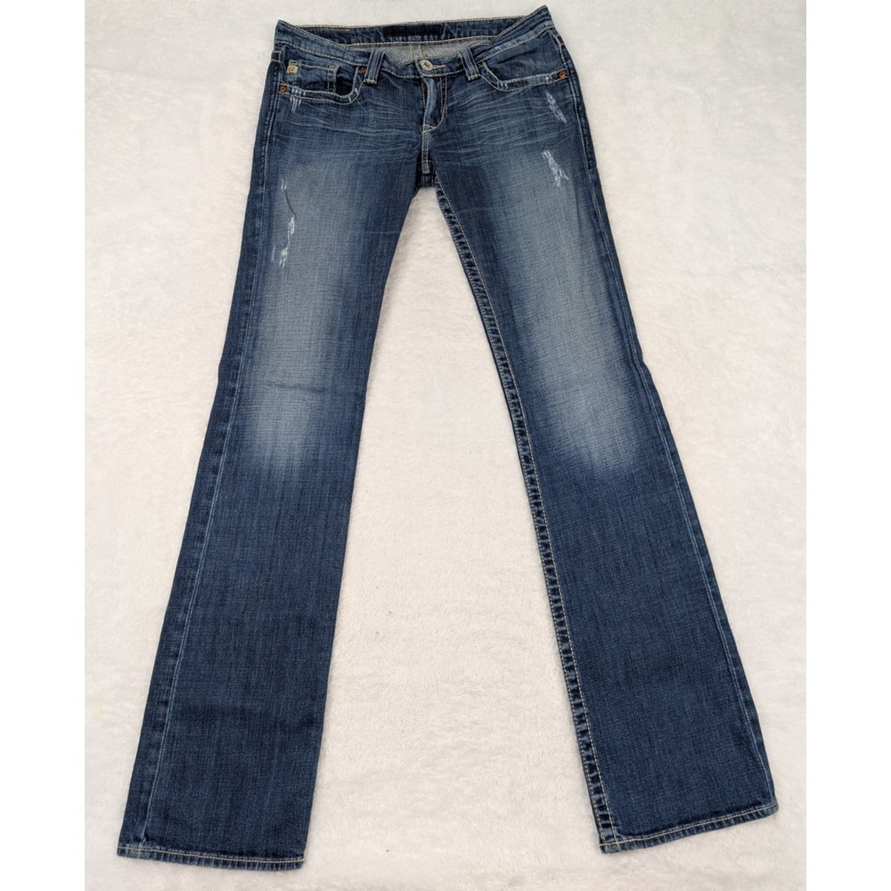 Big Star Jeans Casey K Boot Cut 33 x 36 Low Rise Stretch Distressed